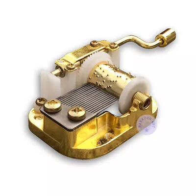 Music Box Parts Hand Crank Golden Sankyo Musical Movement (30 Tunes Option) • £15.58