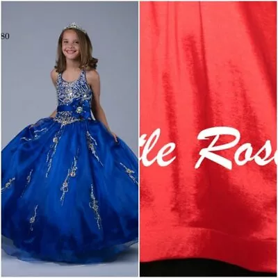 NEW Little Rosie Girls Long National Pageant Dress LR2080 Red 14 $600 • $337.50