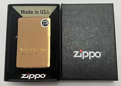 2015 Unfired Solid Brass Zippo  Merry Christmas Mercedes Benz  Box Barcode & PT • $39.99