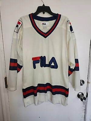 Vintage Deadstock 90s Fila Hockey Jersey Mens Size L Oversized • $29.99