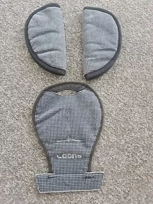 Genuine Maxi Cosi Cabriofix Car Seat Shoulder Harness Crotch Pad Grey Velour • £9.99