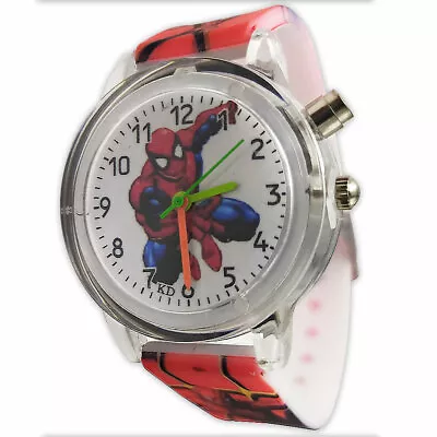 Spiderman Light Up Red Colour Changing Boys Kids Children Wrist Watch Gift New • £6.99