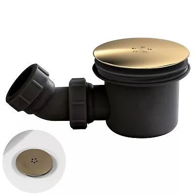 Nuie Mega Flow Vented Shower Tray Waste Trap Black / Brass Modern Bathroom Gold • £13.95