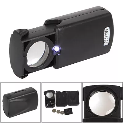 Mini Portable Pull Type Magnifier 30X Pocket Magnifying Glass Led Lights Loupe • $7.14