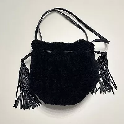 Miss Albright Anthropologie Sheep Leather Shearling Bucket Bag • $39