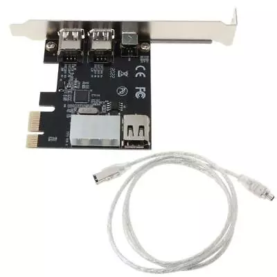 PCIe Firewire Card PCI-E X1 To IEEE 1394 3X 6Pin & 1x 4Pin W/Low Profile Bracket • £12.17