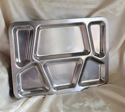Vintage Usn Stainless Steel Food Serving Mess Hall Tray - Carrollton Mfg Co • $21.95