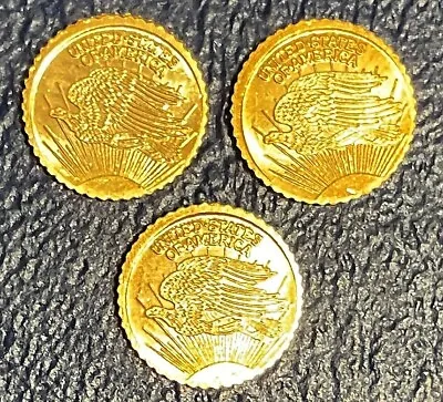 3 FOR 1 SALE Superb Mini St Saint Gaudens 1/2 Gram 10mm Collectible Coin AU/UNC • $9.98