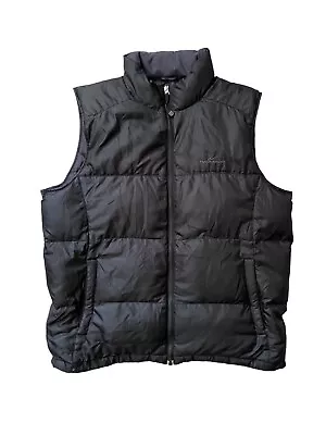 Eddie Bauer Premium Goose Down Vest Mens Large Black Quilted Full Zip Puffer • $35