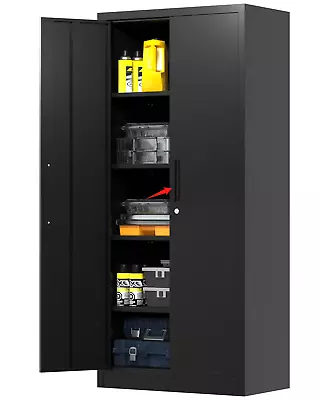 Gangmei 71 In Metal Storage Garage Cabinets With Locking Doors And Adjustable Sh • $233.43