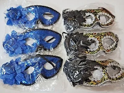 Woman's Eye Mask Glasses Carnival Masquerade Ball Accessory. Lot Of 6 • $17.99