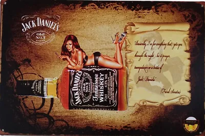 Jack Daniel's Metal Tin Sign Garage Rustic Man Cave Poster  Bar Hanging Wall 8 • $89.99