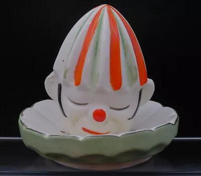 Vintage MCM Japanese Mikori Ware Clown Ceramic Juicer Reamer Hand Painted • $22.95