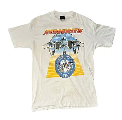 Vintage 80s Aerosmith Aero Force One Done With Mirrors Tour 1986 Shirt Size XL • $94.99