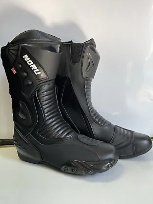  Rksport New Noru Race Motorcycle Black White Leather Sports Race Boots  • $49.72