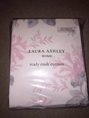 LAURA ASHLEY HONEYSUCKLE TRAIL  CYCLAMEN   CURTAINS 88 Wx90 L/223cmx229cm SP£240 • £220