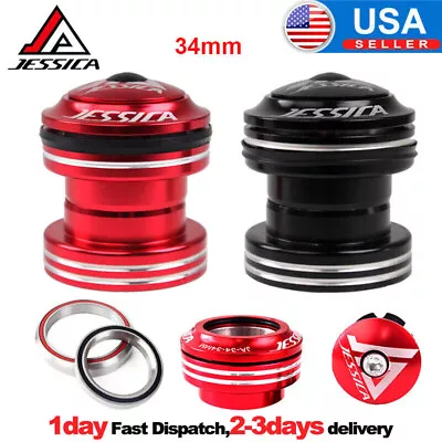 34mm 1-1/8  Threadless Headset MTB Road Bike Sealed External Bearing Bicycle Kit • $16.78