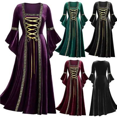 £15.94 • Buy 	Womens Vintage Gothic Punk Victorian Medieval Witch Costume Cosplay Fancy Dress