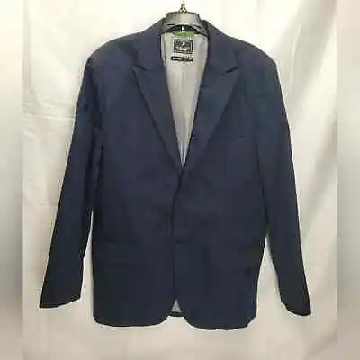 Marc Ecko 2 Button Embroidered Navy Cotton Sport Coat Blazer XL • $50