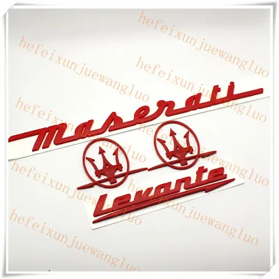 4pc Set Red Emblem For Maserati Levante Side L/R Trunk Badges Nameplate • $79.95