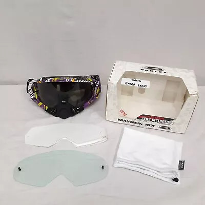 Oakley Mayhem MX Pop Art Goggles Purple Sand W/ Dark Grey Lens *DISPLAY* • $63.75