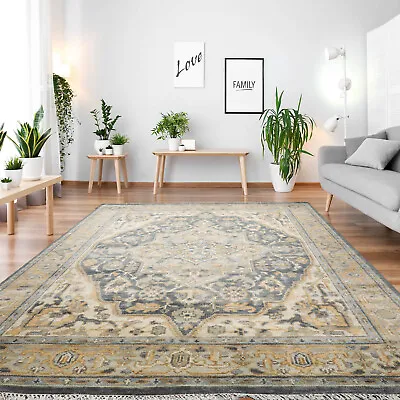 LoomBloom Muted Turkish Oushak Hand Knotted 100% Wool Area Rug Slate 8' X 10'2  • $799.20