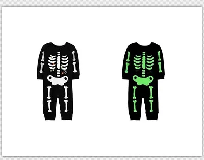 NWT NB 0m 3m 6m Glow In Dark Boy Girl Skeleton Halloween Romper Costume Carters • $15.90