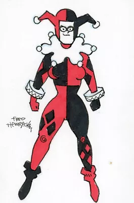 Fred Hembeck Sketch Card: Harley Quinn Original Outfit (DC) • $38.12