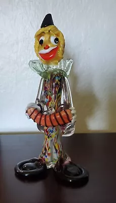 Vintage Murano Italy Hand Blown Art Glass Clown Figurine Accordion 9 1/2 Inches • $49.99