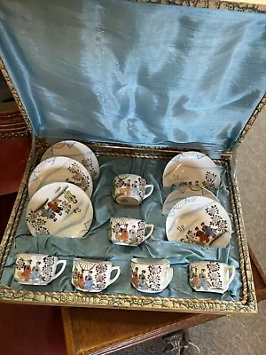 Hand Painted China Geisha Girls Tea Set In Original Case • £28