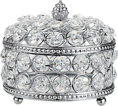  ✅Large Crystal Mirrored Jewelry Box - Jewelry Trinket Organizer Treasure Box✨✨ • $22.91