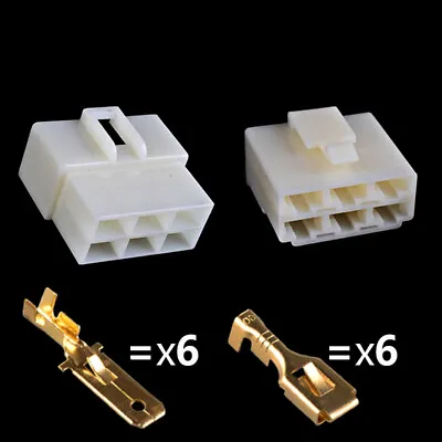 £1.67 • Buy 6.3mm Pin Plug Electrical Wiring Multi-Connector Terminals 1/2/3/4/6/8 Way Car