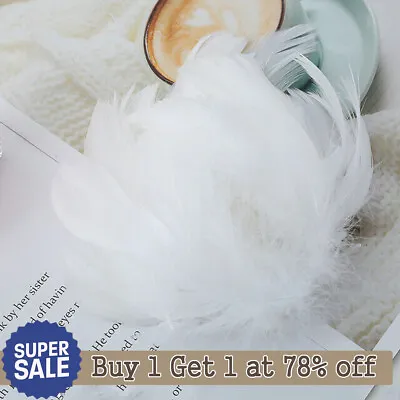100pcs White Small Fluffy Swan Feathers 4-8cm For DIY Wedding Jewelry Party Arts • £2.83