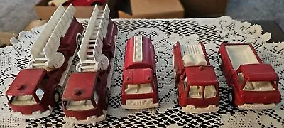 Lot Of 5 Vintage Tootsie Toy Fire Trucks 1970s • $27.99