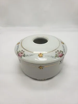 Vintage Nippon Floral Print Porcelain Hair Receiver • $15
