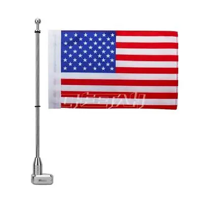 Motorcycle Rear Luggage Rack Mount American USA Flag Pole For Honda GL1800 01-11 • $15.99