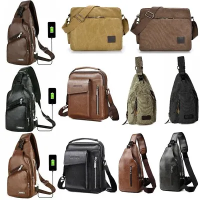 Men's Sling Crossbody Bag Anti-theft Chest Shoulder Messenger Backpack USB Port • $9.50
