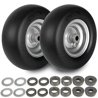  2pcs 11×4.00-5'' Flat Free Lawn Mower Solid Smooth Tread Tire And 11*4.00-5 • $97.67