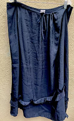 Lilith France Maxi Skirt Size XL / 44 Lagenlook Steampunk Ruffle At Hem Black • $39