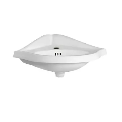 Whitehaus AR884-1H China 29-1/2  Corner Vitreous China Wall Mount Sink- White • $189