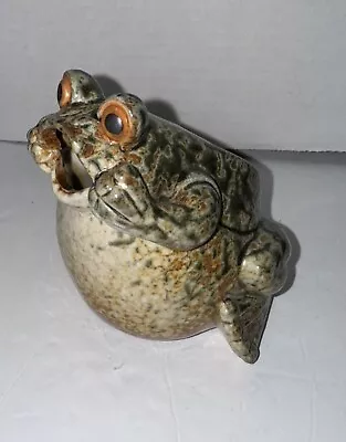 Vintage Green Frog With Open Mouth Figurine • $4