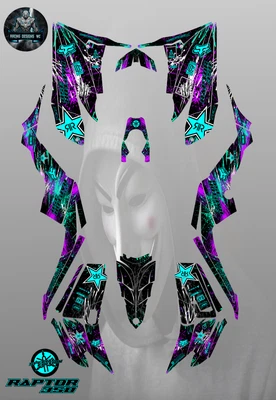 $160 • Buy Yamaha Raptor 350 2004-2014 Full Graphics Kit Sticker Decals