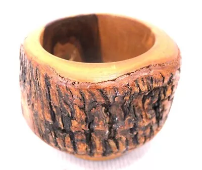 Solid One-Piece Wooden Hand Carved Trinket Bowl 8x10cm - E31 • £9.99