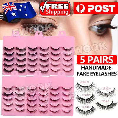 10X 3D Handmade Fake Eyelashes Natural Long Wispy Makeup False Lashes Faux Mink • $6.45