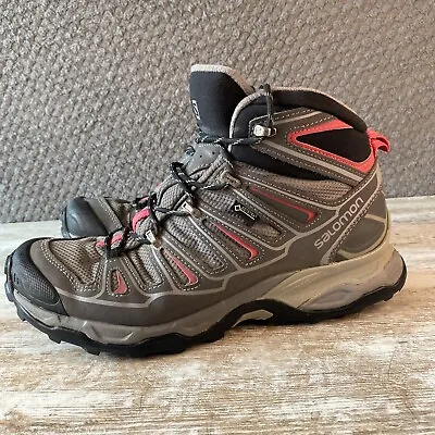 Salomon Grey Goretex X-Ultra Hiking Boots With Contagrip Tech UK 8 EU 42 • £44.36