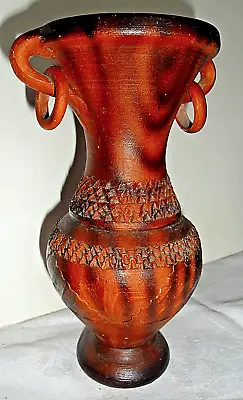 £9.99 • Buy Unusual Handmade Vintage Greek? Art Pottery Vase With Ring Handles 71/2  Height