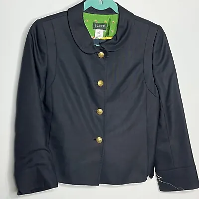 J Crew Blazer Womens 4 Wool Gold Buttons Tailored Fall Classic Business Casual • $41