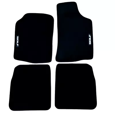 Car Floor Mats Velour For VW Golf Mk1 Waterproof Black Carpet Rugs Auto Liners • $46.04