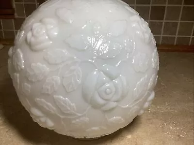 Vintage GWTW Milk Glass Globe / Shade 4” Fitter-6” Tall- 8” Across • $69.99