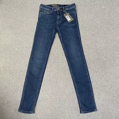 £45 • Buy ALL SAINTS Jeans Womens Size 26 Dark Indigo Mast Low Rise Skinny Fit BNWT